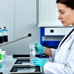 **

"A professional environmental scientist wearing a lab coat, fully clothed, standing in a modern water quality laboratory. She is analyzing a water sample with sophisticated equipment. The lab is clean and well-lit with various analytical instruments in the background. Safe for work, appropriate content, professional setting, perfect anatomy, correct proportions, well-formed hands, proper finger count, natural pose, high quality."

**