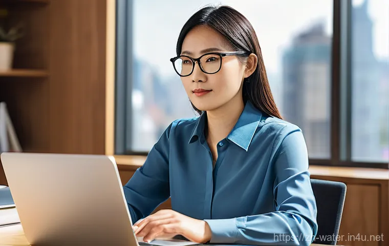 수질환경 분야 네트워킹 방법 - **Prompt:** A focused East Asian professional, either a man or a woman, in their late 20s to early 3...