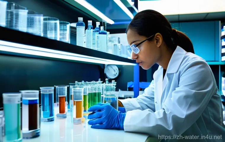 수질환경기사와 산업기사 차이 - **Prompt 1: The Precision of Water Quality Analysis**
    "A highly focused, professional female wat...