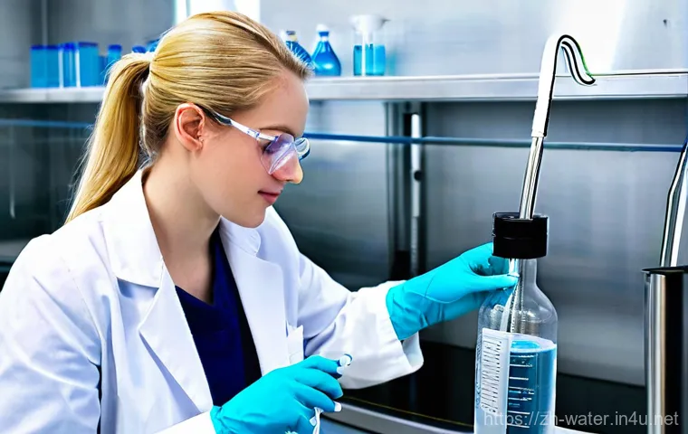 수질환경기사 실기시험 채점 기준 - **Prompt: Meticulous Water Quality Titration**
    "A highly focused female environmental engineerin...