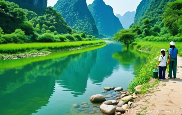 수질환경 관리와 배출수 규제 - **Prompt:** A state-of-the-art industrial wastewater treatment facility, depicted with a clean, almo...
