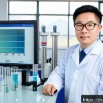 수질환경 기사 필기시험 예상 문제 - A modern environmental engineer in a high-tech water quality laboratory, surrounded by advanced wate...